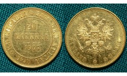 20 марок 1903 L Финляндия Au